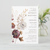 Invitation Watercolor Fall Floral Engagement Party (Debout devant)