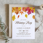 Invitation Watercolor Falling Feuille Automne Wedding Party<br><div class="desc">Invités Invitations à votre événement avec cette invitation personnalisable de mariage. Il présente une aquarelle tombant feuille dans les tons d'automne. Personnalisez en ajoutant vos détails. Cette invitation à la fête de mariage rustique est parfaite pour les mariages d'automne. Des éléments correspondants sont disponibles.</div>