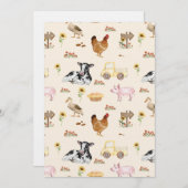 Invitation Watercolor Farm Scene Seamless Pattern (Devant / Derrière)