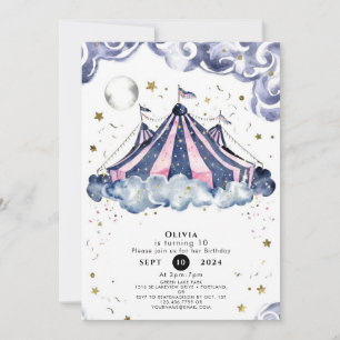 Invitation Watercolor Festival Circus Anniversaire