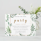 Invitation Watercolor Feuilles 10b Mariage Elopement Party (Debout devant)