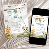 Invitation Watercolor Fishing Baby shower garçon