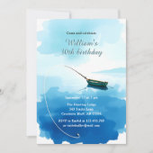 Invitation Watercolor Fishing Boat 30th Birthday Party (Devant)