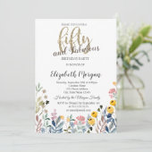 Invitation Watercolor Fleur sauvage Meadow 50e anniversaire (Debout devant)