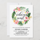 Invitation Watercolor Fleurs tropicales Wreath Welcome Event (Devant)