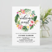 Invitation Watercolor Fleurs tropicales Wreath Welcome Event (Debout devant)