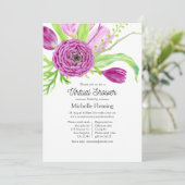 Invitation Watercolor Floral Baby shower virtuel (Debout devant)