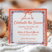 Invitation Watercolor Floral Block Imprimer Noël