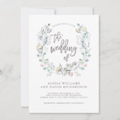 Invitation Watercolor Floral Botanique Wreath | MARIAGE (Devant)