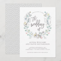 Watercolor Floral Botanique Wreath | MARIAGE