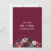 Invitation Watercolor Floral Bourgogne Merlot Engagement (Dos)