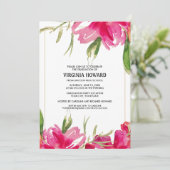 Invitation Watercolor Floral Custom Photo Graduation Party (Debout devant)