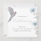 Invitation Watercolor Floral Dove Célébration de la vie (Devant)