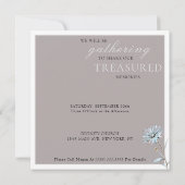 Invitation Watercolor Floral Dove Célébration de la vie (Dos)