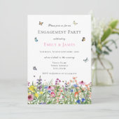 Invitation Watercolor Floral Engagement Party (Debout devant)