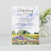 Invitation Watercolor Floral Field Celebration of Life Photo (Debout devant)