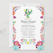 Invitation Watercolor Floral Fiesta Baby shower virtuel (Devant)
