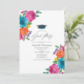 Invitation Watercolor Floral Fiesta Graduation Party (Debout devant)
