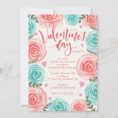 Invitation Watercolor Floral Frame Valentines Jour (Devant)