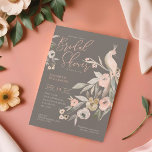 Invitation Watercolor Floral Garden Fête des mariées Peacock<br><div class="desc">Invitation tes invités à ton événement de douche nuptiale en l'honneur de la future mariée avec notre belle invitation à la douche nuptiale paon jardin fleuri. Le design présente notre illustration d'oiseau paon floral à l'aquarelle peinte à la main, dans des tons doux rose pâle, gris, vert olive et bleu...</div>