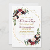 Invitation Watercolor Floral Gold Fête (Devant)