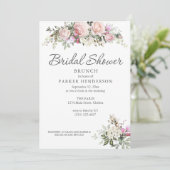 Invitation Watercolor Floral Greenery Brunch nuptial (Debout devant)