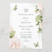 Invitation Watercolor floral leaves wedding (Devant)