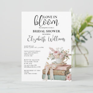 Invitation Watercolor Floral Love en fleurs Mariage douche