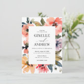Invitation Watercolor Floral Mariage Website QR (Debout devant)