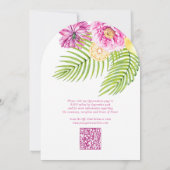 Invitation Watercolor Floral Peonies QR Code Quinceañera (Dos)