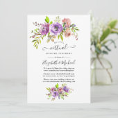 Invitation Watercolor Floral Spring Online Mariage virtuel (Debout devant)
