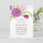 Invitation Watercolor Floral Spring Online Mariage virtuel (Debout devant)