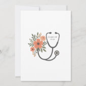 Invitation Watercolor Floral Stethoscope Nurse Graduation (Dos)