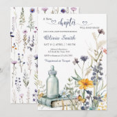 Invitation Watercolor Floral Storybook Baby shower garçon (Devant / Derrière)
