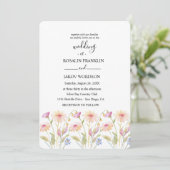 Invitation watercolor floral wedding  (Debout devant)