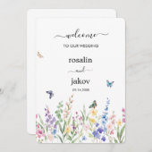 Invitation watercolor floral wedding (Devant / Derrière)