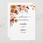 Invitation watercolor floral wedding (Devant / Derrière)