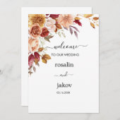 Invitation watercolor floral wedding (Devant / Derrière)