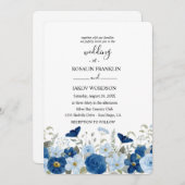 Invitation watercolor floral wedding (Devant / Derrière)