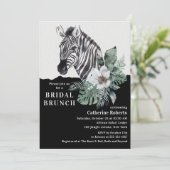 Invitation Watercolor Floral Wild Zebra Bridal Brunch (Debout devant)