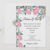 Invitation Watercolor Florals Wedding (Devant / Derrière)