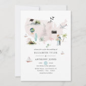 Invitation Watercolor Florida USA Destination Wedding (Devant)
