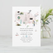 Invitation Watercolor Florida USA Destination Wedding (Debout devant)