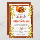 Invitation Watercolor Foliing Thanksgiving Feast Dinner (Devant / Derrière)