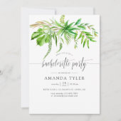 Invitation Watercolor Forest Green Bachelorette Party (Devant)