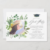 Invitation Watercolor Forest Green Graduation Party (Devant)
