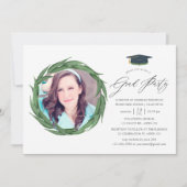 Invitation Watercolor Forest Green Graduation Party (Devant)
