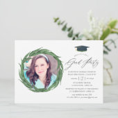 Invitation Watercolor Forest Green Graduation Party (Debout devant)