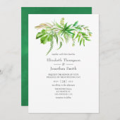 Invitation Watercolor Forest Greenery Mariage (Devant / Derrière)