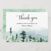 Invitation Watercolor Forest Merci Mariage extérieur (Devant / Derrière)